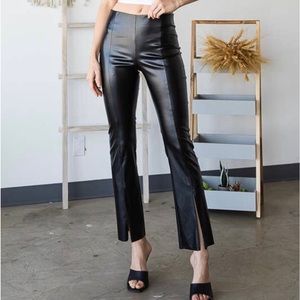 Dani Plus Faux Leather Split Hem Pant